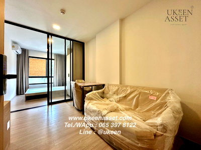 Condos for rent Kasetsart University Si Racha Campus : UK01-349 Dcondo Vale Sriracha for rent, rental price 7,500 baht/month, ready to move in, garden view + pool, top floor, fully furnished