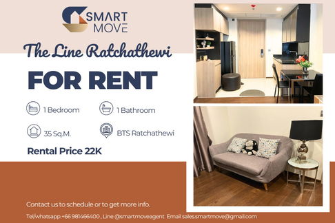 🔥 สำหรับเช่า !!🔥 Code C20230209252..........The Line Ratchathewi, 1 ห้องนอน, 1 ห้องน้ำ, ชั้นสูง 11++, วิวสระ, แต่งครบ, พร้อมเข้าอยู่ 📣📣