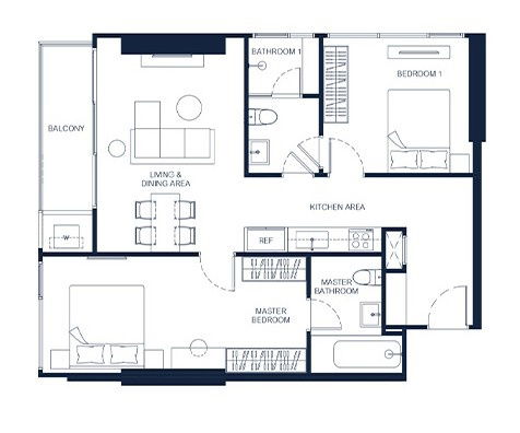 picture 🏖️ For Sale: PTY Residence Sai1 🌏 Foreigner Quota – 2 bedrooms, 2 bathrooms, 80 sq m., 21st floor, corner unit - 5/6