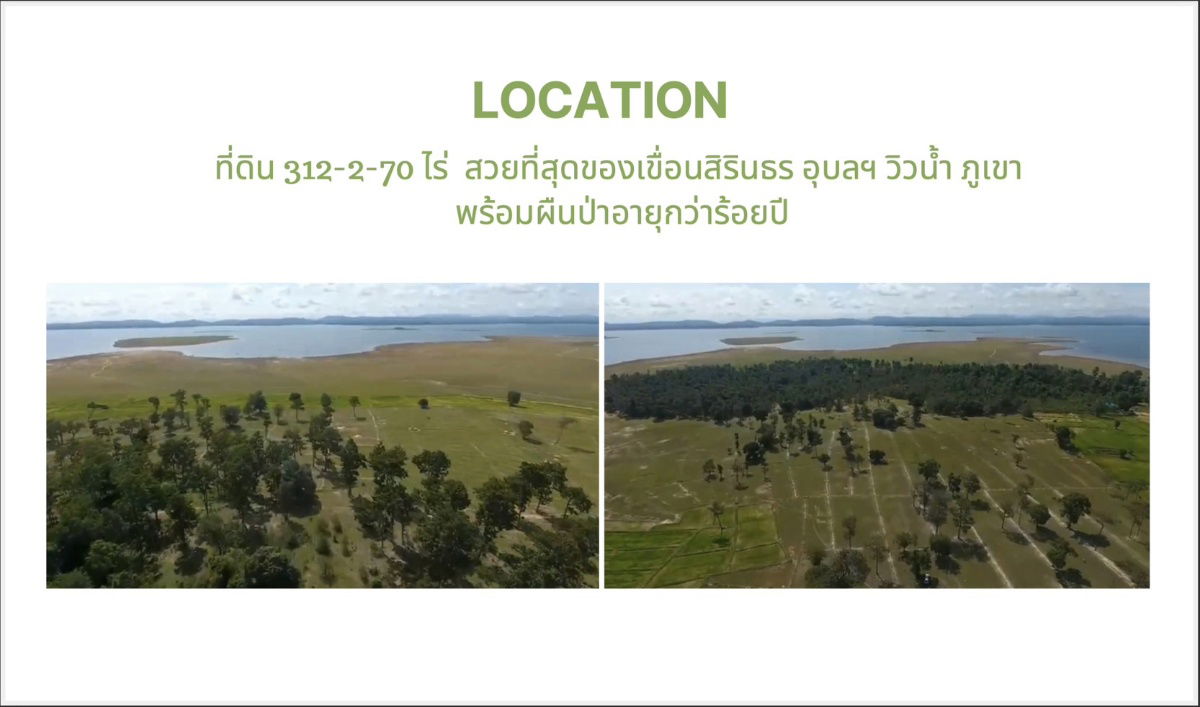 รูป ที่ดิน 312 ไร่ ติดริมน้ำ วิวภูเขาที่สวยที่สุดของเขื่อนสิรินธร - รูปที่ 4/5