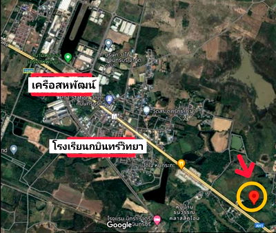 Land for sale Kabin Buri Prachinburi : Land for sale... near Sahapat Kabin Buri Airport, lower than appraised price, on Suwannason Road , area 8-2-69 rai