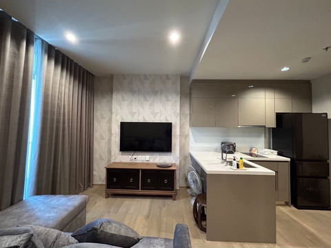 BTS 0 meter condo 2 Bedrooms unit for rent in Quinn Sukhumvit 101, Onnut to Punnawithi living area 퀸 수쿰빗 101 온눗에서 푼나위티까지 이어지는 BTS 0m 콘도 2베드룸 유닛 임대