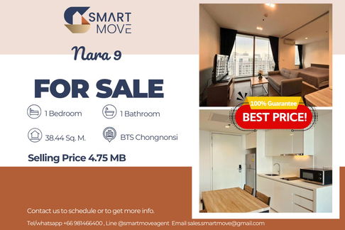 🔥 For Sale !!🔥 Code C20221200822.......Nara 9, 1 bedroom, 1 bathroom, high floor 27+, furnished, Special Deal!!📣📣