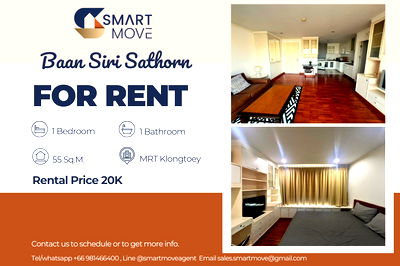เช่าคอนโด สถานีรถไฟฟ้างามดูพลี : 🔥 สำหรับเช่า !! 🔥 Code C20221203679..........Baan Siri Sathorn, 1 ห้องนอน, 1 ห้องน้ำ, แต่งครบ, พร้อมเข้าอยู่ 📣📣