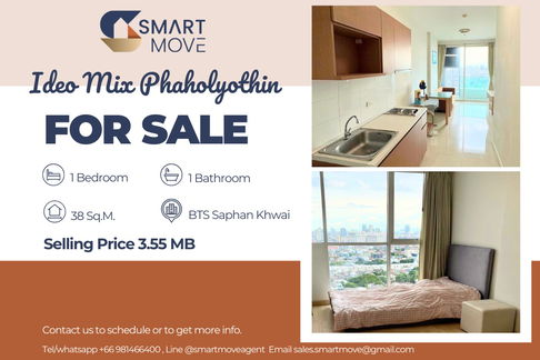 🔥 For Sale !!🔥 Code C20250700015..........Ideo Mix Phaholyothin, 1 bedroom, 1 bathroom, East Facing, high floor 19++, furnished, Special Deal!!📣📣