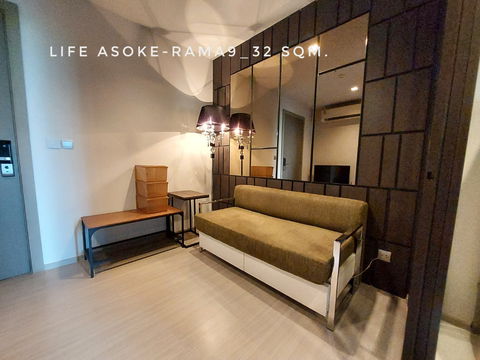 ให้เช่าห้อง Life Asoke-Rama9 ขนาด 32 ตรม.1 ห้องนอน ตึก A เฟอร์ครบ เครื่องใช้ไฟฟ้าพร้อม ห้องสภาพดี รวมที่จอดรถ