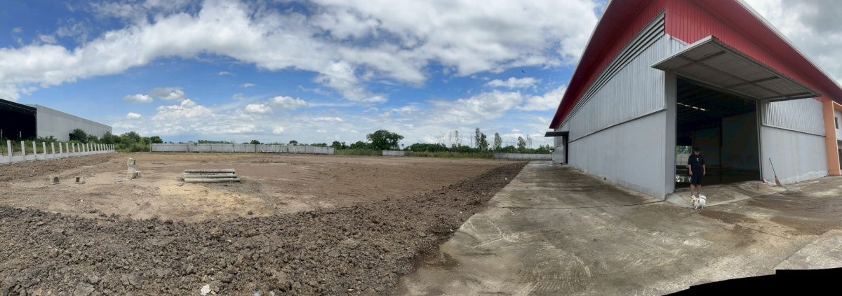 picture Land with factory warehouse for sale in Sai Noi District, Nonthaburi. Total area: 6 rai (2 title deeds). - 10/17