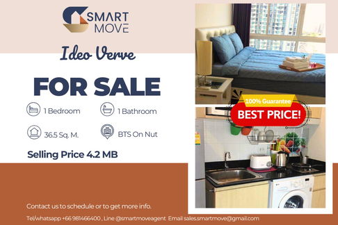 🔥 Sale with tenant !! 🔥 Code C20230112104..........Ideo Verve, 1 bedroom, 1 bathroom, high floor 16++, furnished, Special Deal!!📣📣