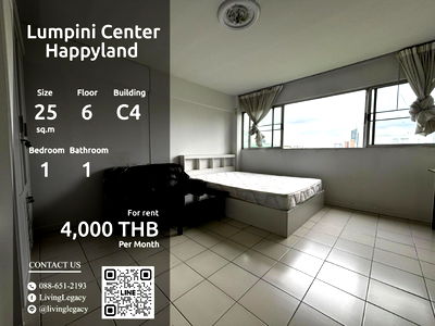 Condos for rent Bangkok : SK9KEX Condo For Rent Lumpini Center Happyland 25 Sq.M. Floor 6 Building C4 line id : @livinglegacy