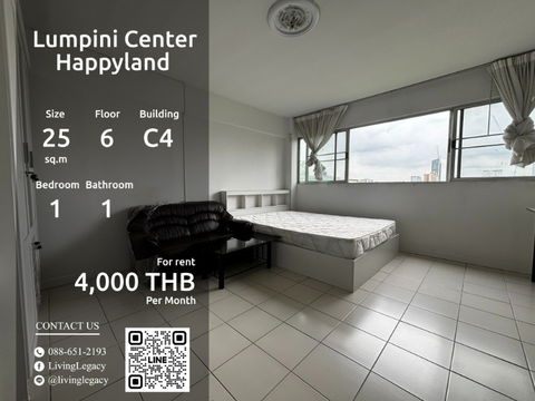 SK9KEX Condo For Rent Lumpini Center Happyland 25 Sq.M. Floor 6 Building C4 line id : @livinglegacy