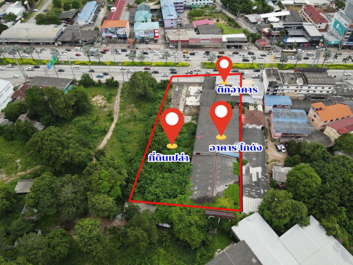 picture Land with Building/Warehouse for Sale – Total Area 2 Rai 3 Ngan 13 Sq. Wah, Prime Location on Sukhumvit Road, North Pattaya - 1/6