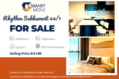 ขายคอนโด : ขายพร้อมผู้เช่า !! 🔥 Code C20230203164....Rhythm Sukhumvit 44/1, 2 ห้องนอน, 1 ห้องน้ำ, วิวเมือง, ชั้นสูง 22++, แต่งครบ, สไตล์โมเดิร์น, ราคาพิเศษ!!📣
