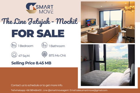  For Sale !! Rare Item !! 🔥 Code C20230208655......The Line Jatujak - Mochit, 1 bed, 1 bath, garden view, high floor 25++, furnished, Special Deal!!📣