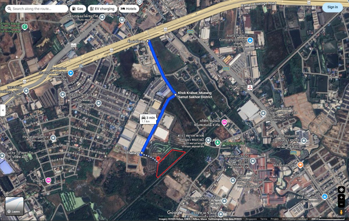 picture Sale of 10 rai, 3 ngan, 26 square wah of vacant land in Kokkrabue Subdistrict, Mueang Samut Sakhon District, Samut Sakhon Province. - 2/3