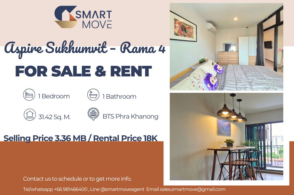 picture 🔥 For Sale  !!🔥 Code C20250800028..........Aspire Sukhumvit – Rama 4, 1 bedroom, 1 bathroom, furnished, ready to move in, Special Deal!!📣📣 - 1/7
