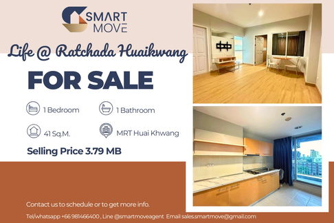 🔥 สำหรับขาย !! 🔥 Code C20250800021..........Life @ Ratchada Huaikwang, 1 ห้องนอน, 1 ห้องน้ำ, ครัวปิด, แต่งครบ, ราคาพิเศษ!!📣📣