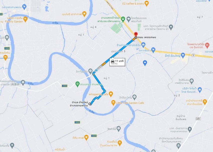 รูป ขายที่ดินริมน้ำ ที่ติดแม่น้ำท่าจีน สามพราน นครปฐม มี 2แปลง 10ไร่ กับ 12ไร่ ไร่ละ 4.5 ล้าน ใกล้เส้นเพชรเกษม อ้อมใหญ่ เหมาะทำร้านอาหารริมน้ำ โกดัง - รูปที่ 5/5