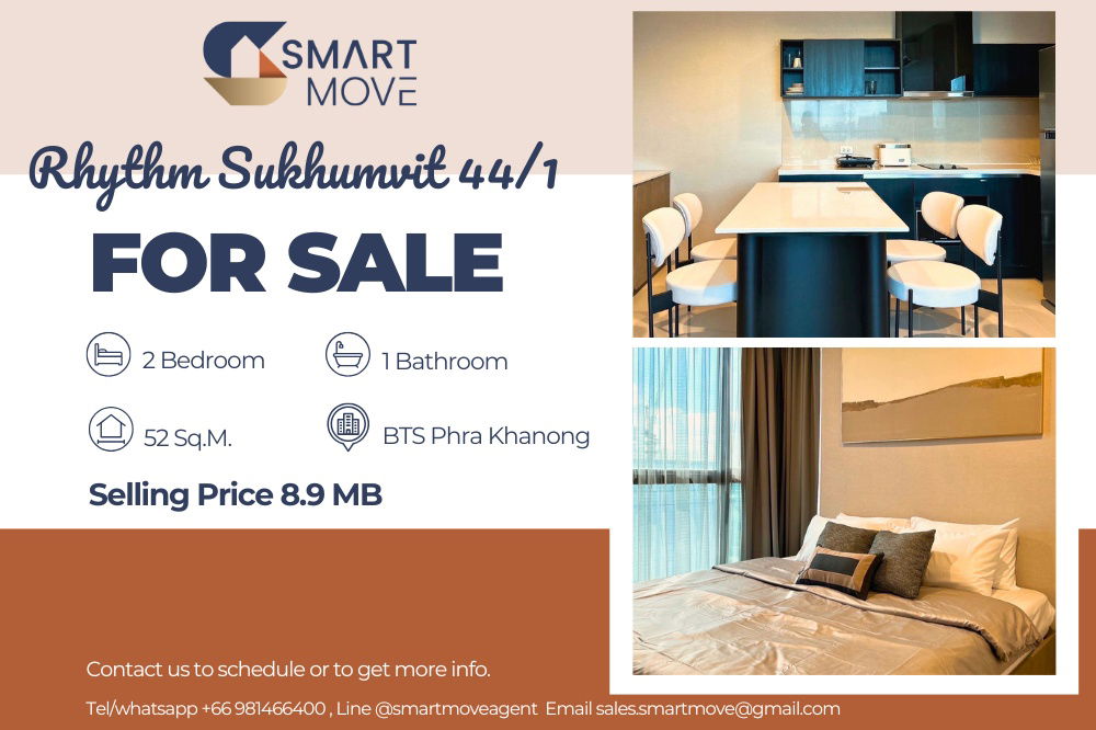 picture  Sale with tenant !! 🔥 Code C20230203164....Rhythm Sukhumvit 44/1, 2 bed, 1 bath, City View, high floor22++, furnished, modern style, Special Deal!!📣 - 1/11