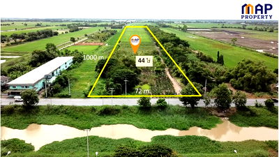 Land for sale Lam Luk Ka : For sale: 44 rai of mixed agricultural land, next to Khlong 13 rd.