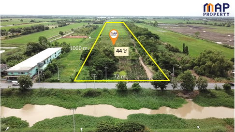 For sale: 44 rai of mixed agricultural land, next to Khlong 13 rd.