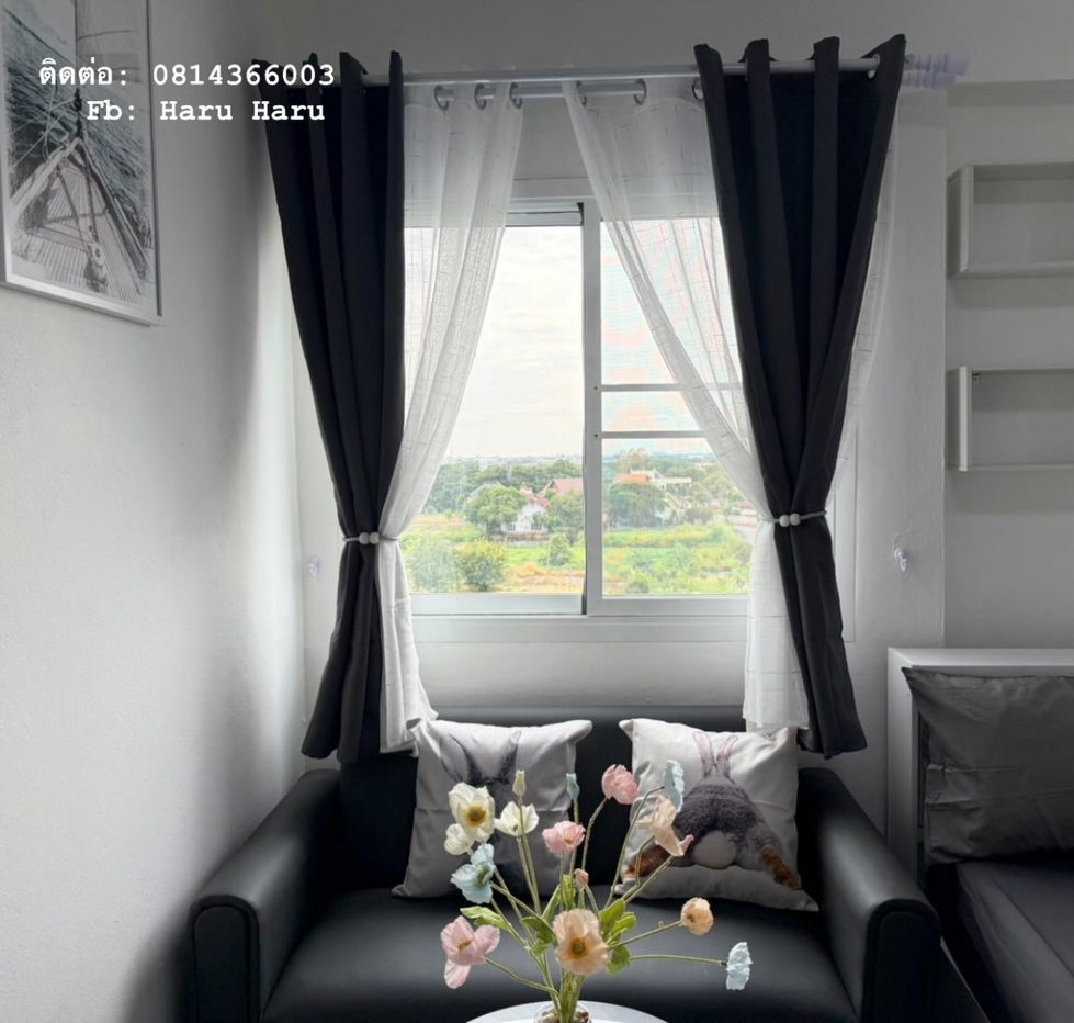 รูป ให้เช่า  สินธานี คอนโดมีโปรลด300เหลือเพียง 6,500บาท เฟอร์ครบ ขนาด 32 ตร.ม. มีเครื่องซักผ้า smart tv 43นิ้ว - รูปที่ 4/12