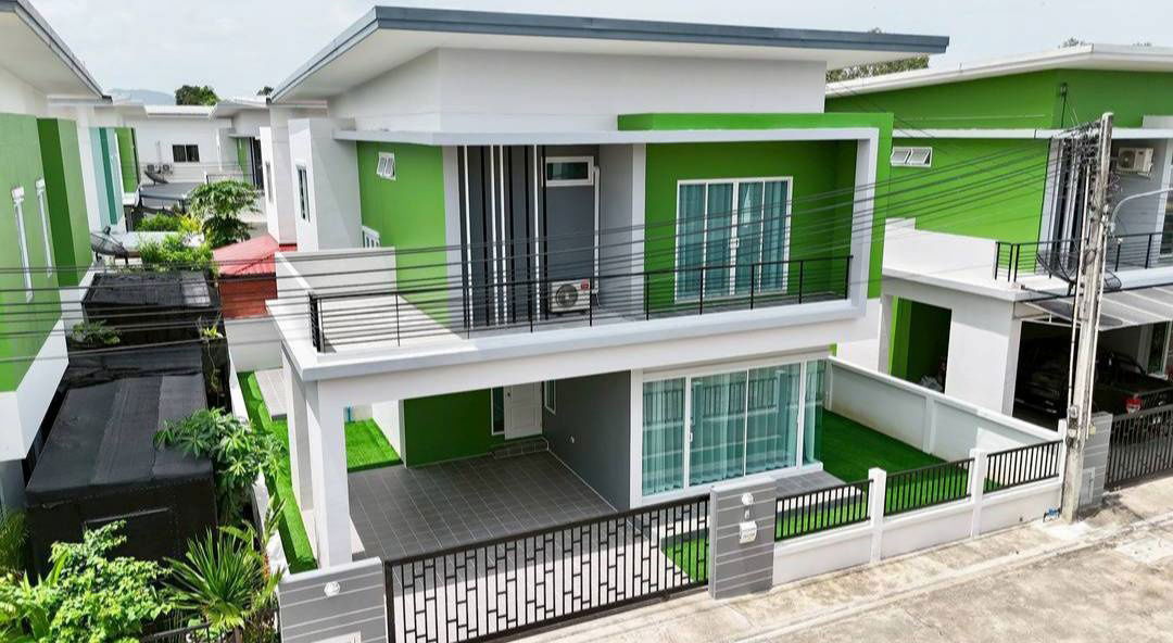 picture 🔊 For rent 🏰 2-storey detached house, new house, The Season Valley 2 project, Sriracha Tiger Zoo 🐯 💸 Price 25,000 baht/month - 1/10