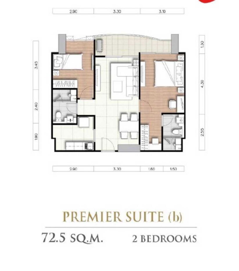 picture For rent Supalai Oriental Sukhumvit 39 - 2 beds nice room, large unit, ready to move in  - 9/15