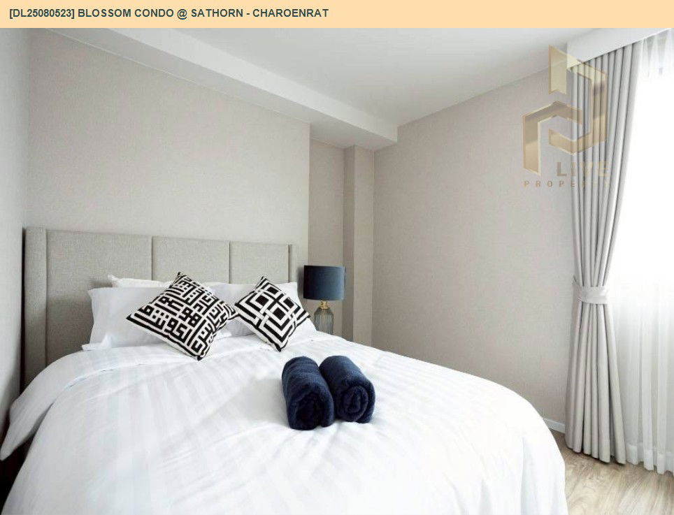 รูป DL25080523 ให้เช่าคอนโด บลอสซั่ม คอนโด แอท สาทร - เจริญราษฎร์ (Blossom Condo @ Sathorn - Charoenrat) ใกล้ BTS สุรศักดิ์ พร้อมเข้าอยู่ โทรด่วน 0638692663 LineID @534wlwof - รูปที่ 10/17