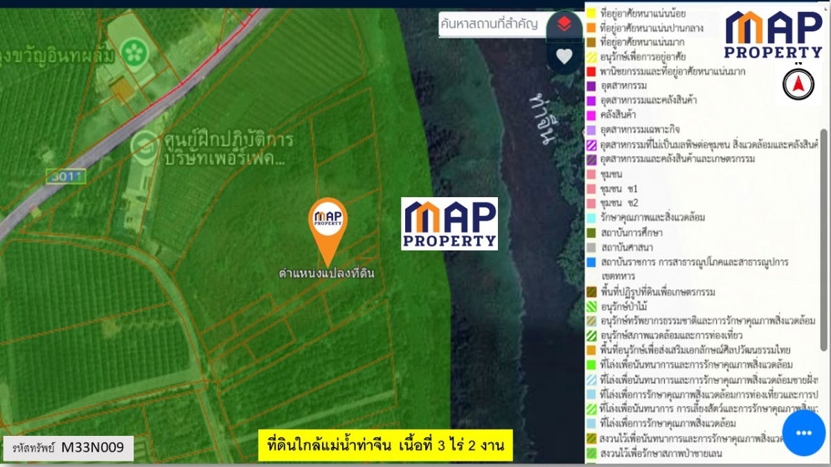 รูป ที่ดินใกล้แม่น้ำท่าจีน หน้าที่ดินติดถนนสาธารณะยาวถึง 175 เมตร - รูปที่ 9/10