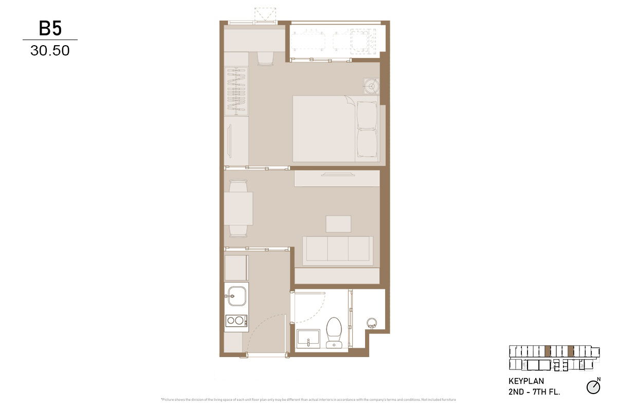 picture Aspire Onnut Station 1 Bedroom 30.8 sqm. Fully Furnished with All Appliances - 17/28