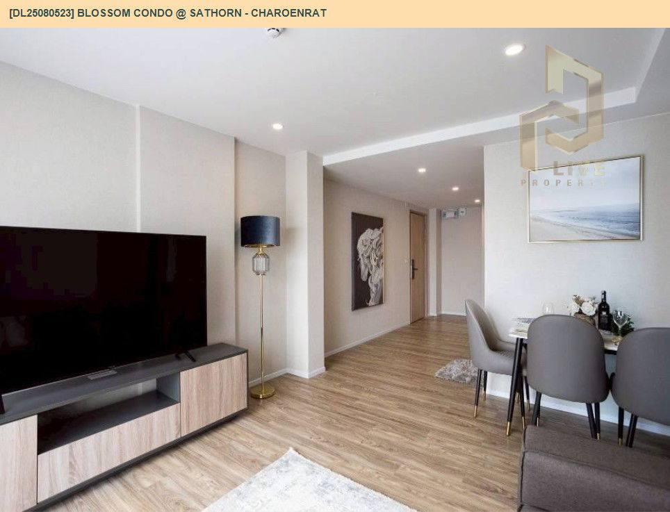 รูป DL25080523 ให้เช่าคอนโด บลอสซั่ม คอนโด แอท สาทร - เจริญราษฎร์ (Blossom Condo @ Sathorn - Charoenrat) ใกล้ BTS สุรศักดิ์ พร้อมเข้าอยู่ โทรด่วน 0638692663 LineID @534wlwof - รูปที่ 4/17