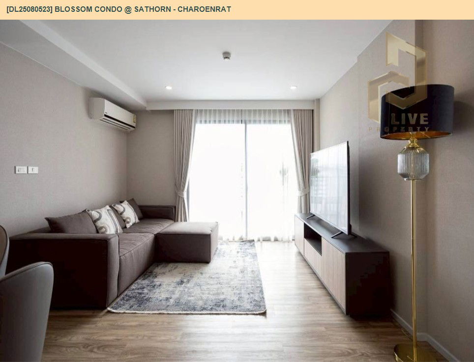 รูป DL25080523 ให้เช่าคอนโด บลอสซั่ม คอนโด แอท สาทร - เจริญราษฎร์ (Blossom Condo @ Sathorn - Charoenrat) ใกล้ BTS สุรศักดิ์ พร้อมเข้าอยู่ โทรด่วน 0638692663 LineID @534wlwof - รูปที่ 2/17