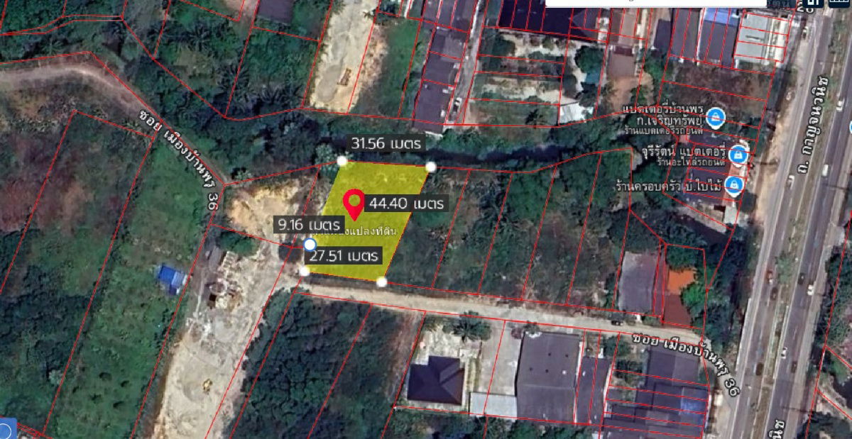 picture sale! Prime location land suitable for residential, restaurant, or resort. Located in Ban Phru. 3 ngan, 3 sq. wah. Selling for 3.6 million baht. - 3/7