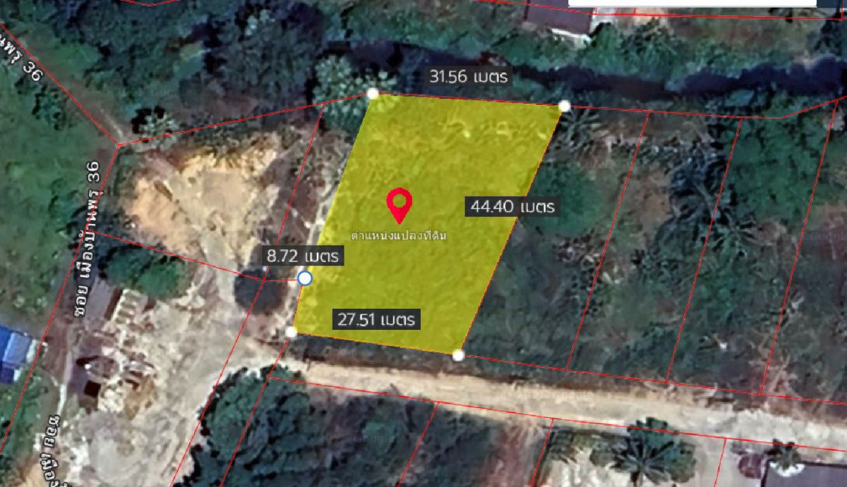 picture sale! Prime location land suitable for residential, restaurant, or resort. Located in Ban Phru. 3 ngan, 3 sq. wah. Selling for 3.6 million baht. - 7/7