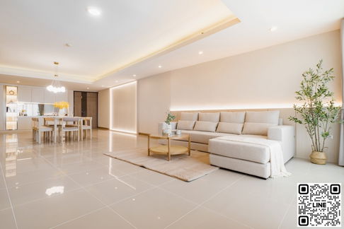 TA7652📲Line ID @556ryccg 🎡192 sqm 3 Bedroom Floor25 Supalai River Resort, Charoennakhon road Fully fitted Large balcony