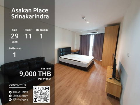 SIZ7LY ให้เช่าคอนโด Asakan Place Srinakarindra 29 ตร.ม. ชั้น 11 line id : @livinglegacy