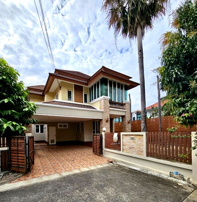 Houses for sale Rangsit : 2-Storey Single House for Sale – Serene Ratchaya 2, Soi 3  ✨ Balinese-inspired exterior design | Luxury Louis-style interior