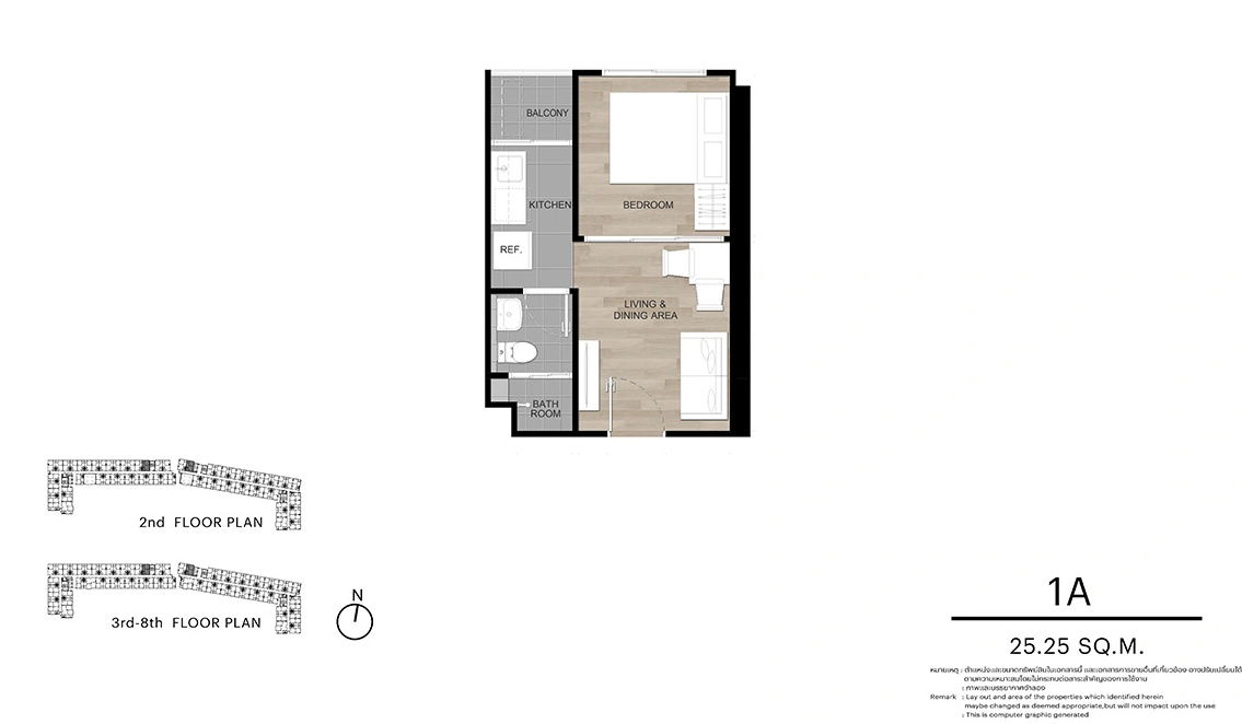 รูป ให้เช่า dcondo vale Sriracha ดีคอนโด เวล ศรีราชา ขนาด 1 Bed ขนาด 25.7 ตร.ม. ตึก B ชั้น 4 วิวภูเขา หัวนอนทิศเหนือ ไม่โดนแดดบ่าย - รูปที่ 14/14