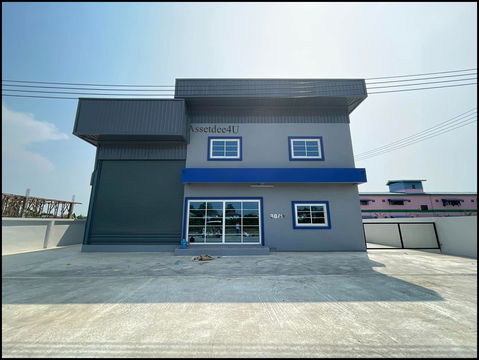 AW552 ให้เช่าโกดัง โรงงาน ย่านบางปลา บางพลี โกดังมีออฟฟิศ พื้นที่ 456 ตร.ม. พื้นอีพ็อกซี่ เทรลเลอร์เข้าได้