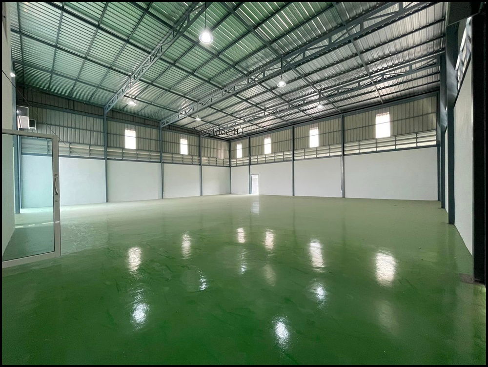 รูป AW552 ให้เช่าโกดัง โรงงาน ย่านบางปลา บางพลี โกดังมีออฟฟิศ พื้นที่ 456 ตร.ม. พื้นอีพ็อกซี่ เทรลเลอร์เข้าได้ - รูปที่ 5/8