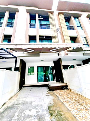 Townhouses for rent Khlong Bang Phran : Kalpapruek KamnanMaen MRT PhasiCharoen 1.3km. Townhome for rent 3-syorey BaanKlangMuang 17sq.wa. 210