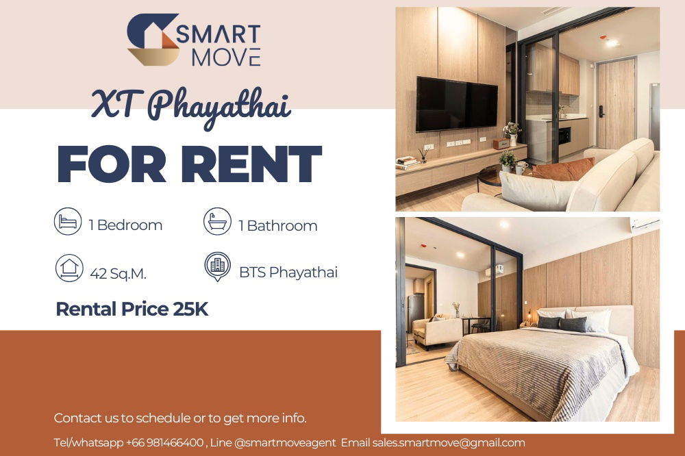 รูป 🔥 สำหรับเช่า !!🔥 Code C20240800092..........XT Phayathai, 1 ห้องนอน, 1 ห้องน้ำ, ห้องอยู่ทางทิศตะวันออก, ชั้นสูง 29++, แต่งครบ, พร้อมเข้าอยู่ 📣📣 - รูปที่ 1/10