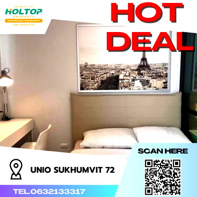 Condos for rent : #S1131 For rent UNiO Sukhumvit 72  Unio Sukhumvit 72 Room type 1 bedroom 1 bathroom 4th floor, size 28 sq m, Building D