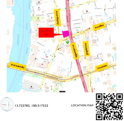 ที่ดิน เขตบางรัก : ด่วน ขายที่ดิน ติดถนนสีลม 3 ไร่ 12 ตารางวา 