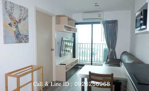 For rent 🏠 Rich Park Triple Station 🏠 1 bedroom, 1 bathroom 🚆 High floor, ready to move in, near Airport Rail Link Hua Mak Station