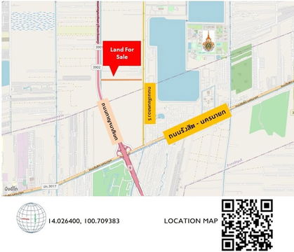 Urgent sale, land on Kanchanaphisek Road - Rangsit Khlong 5, area 43 rai, selling all together for 207,000,000 baht.