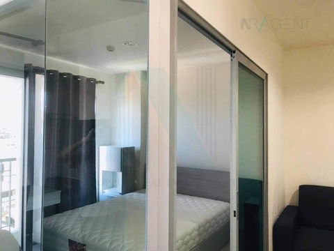 For rent, Aspire Ngamwongwan, 1 bed 8th floor, Building N, 2 air conditioners.