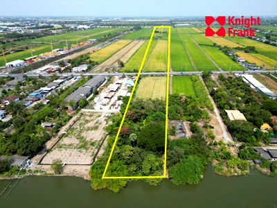 ที่ดิน ลำลูกกา ปทุมธานี : ขายที่ดิน 50 ไร่ ติดถนนลำลูกกา (คลอง 9) ใกล้เรนวูด ปาร์ค ปทุมธานี