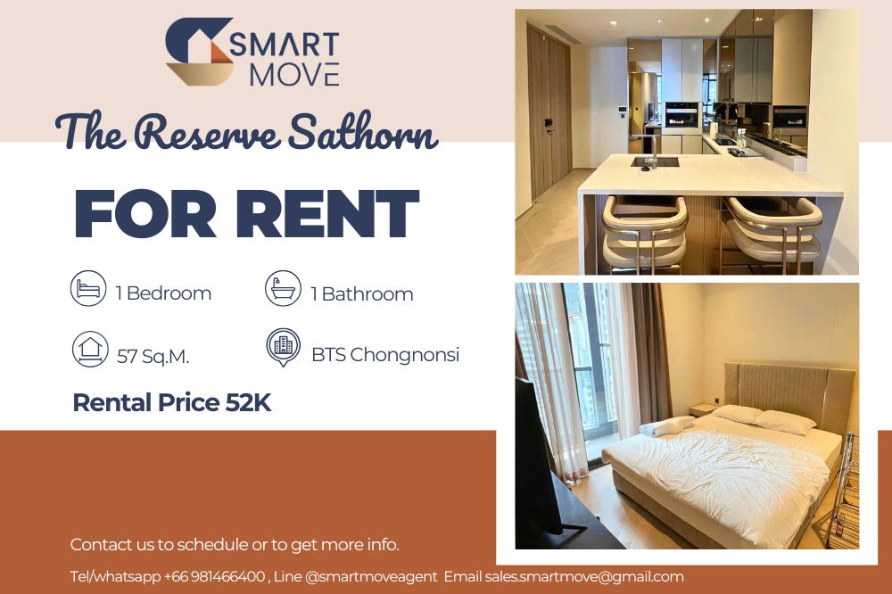 picture 🔥 For Rent !!🔥 Code C20250800044..........The Reserve Sathorn, 1 bedroom, 1 bathroom, high floor 11++, furnished, ready to move in 📣📣 - 1/5