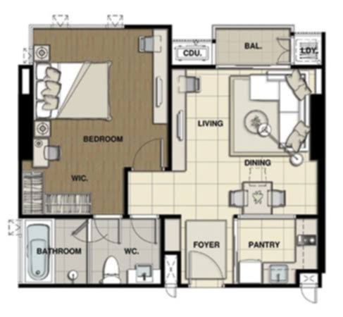 picture the crest sukhumvit 34 35 sq,m 1 bed , 1 bath on 8 floor rent 20000 - 4/7